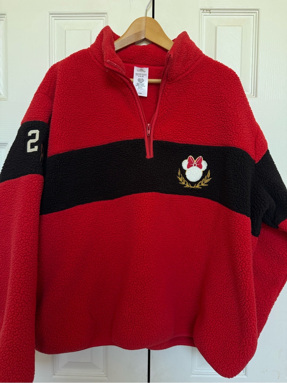 Disney Parks Minnie Mouse Sherpa Quarter Zip XL